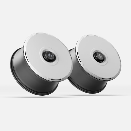 White Tesla Wheel Covers: HALODISC 2 RTP